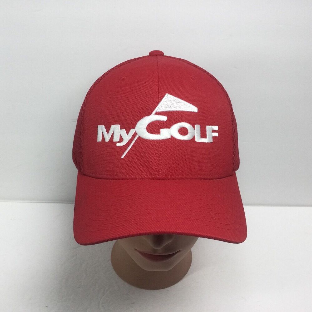 Yupoong My Golf hat Red‎ flexfit cool dry golf cap mens size L/XL